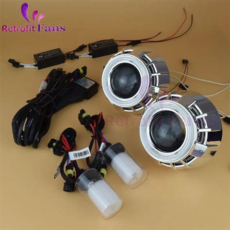 3 0 Inch HQ Transformer Double Angel Eyes Halo HID Bi Xenon Projector