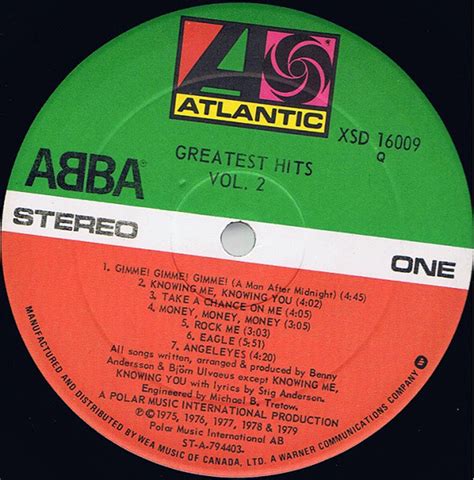 Abba Greatest Hits Vol 2 Vinyl Pursuit Inc