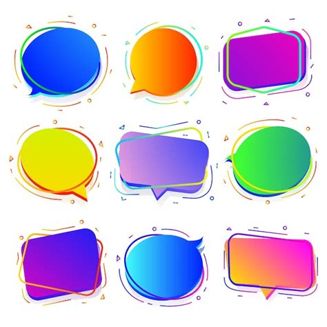 Premium Vector Speech Bubble Vector Set Neon Color Half Tone