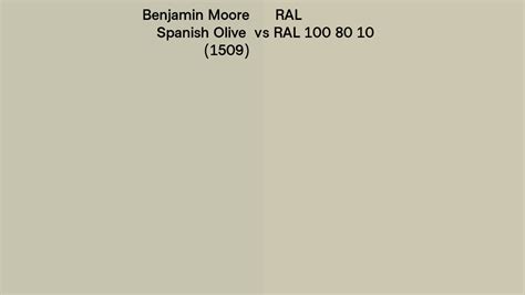 Benjamin Moore Spanish Olive 1509 Vs Ral Ral 100 80 10 Side By Side