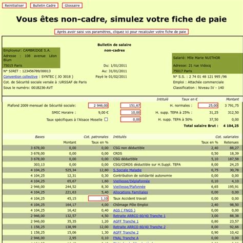 Exemple De Bulletin De Salaire Sous Excel Financial Report