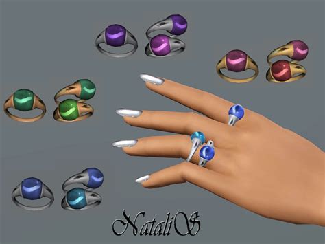 The Sims Resource Natalis Ts Cabochon Rings Set