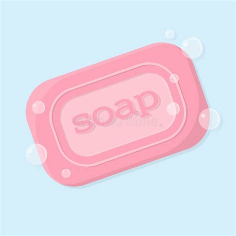 Illustration Of A Solid Bar Of Soap With Bubbles Stock Vector