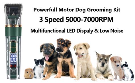 Amazon.com : Dog Hair Clippers,Dog Grooming Clippers Kit with Led ...