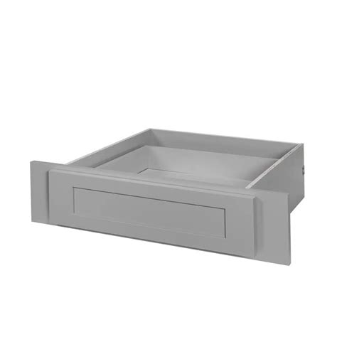 Gray Shaker Vanity Knee Make Up Drawer Nelson Cabinetry