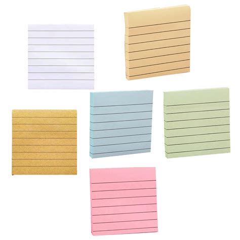 Woaiqiana Sticky Note Lined Sticky Notes 6 Pads 3x3 Inches Aesthetic Pads With Lines Neutral