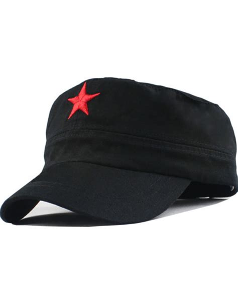 Che Guevara Red Star On Black Cap