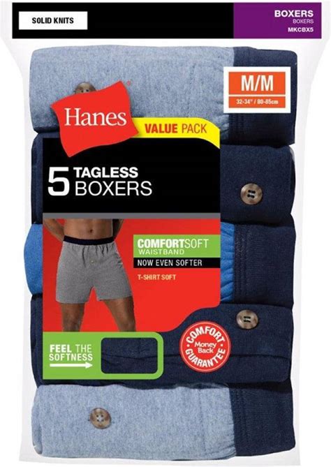 Hanes Men 5 Pack Comfortsoft Knit Boxer Shorts Mkcbx5 • Pris