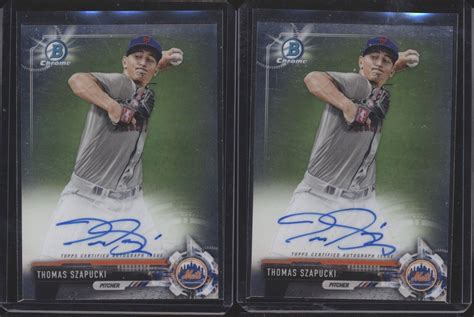 Thomas Szapucki Bowman Chrome Auto Lot Cpa Ts New York Mets