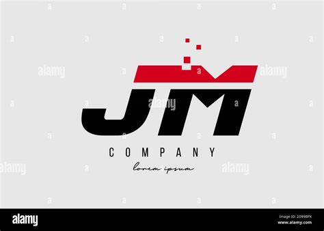 Combinación De Logotipo De Letras Del Alfabeto Jm J M En Color Rojo Y