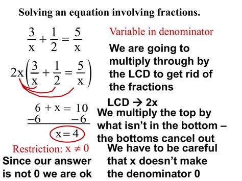 How To Solve Equations With Fraction Variables