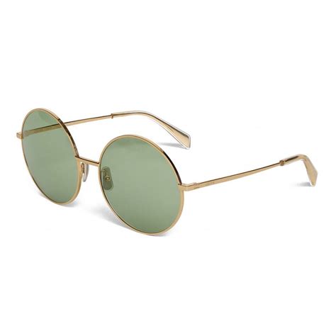 Céline - Round Sunglasses in Metal - Gold Green - Sunglasses - Céline ...