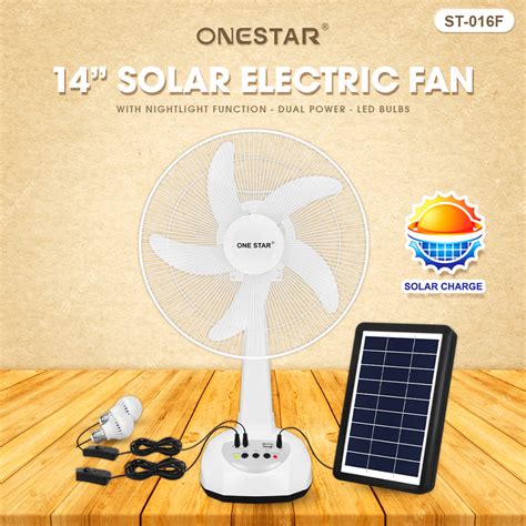 Nss Solar Electric Fan Rechargeable Multifunctional Stand Fan With