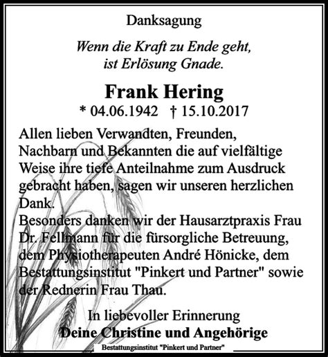 Frank Hering Traueranzeige Sächsische Zeitung