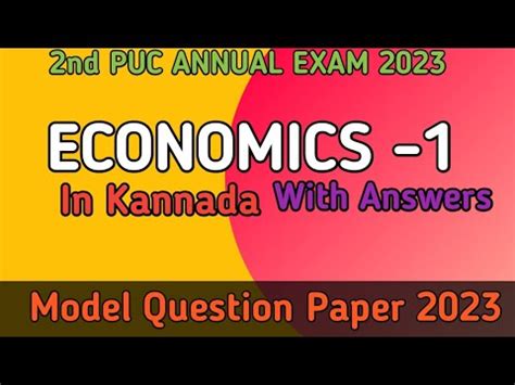 Nd Puc Economics In Kanada Solved Model Question Paper