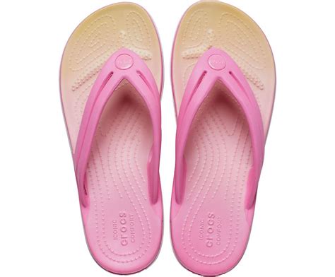 Damen Crocs Zehentrenner Crocband Ombre Flip Pink Lemonade Multi