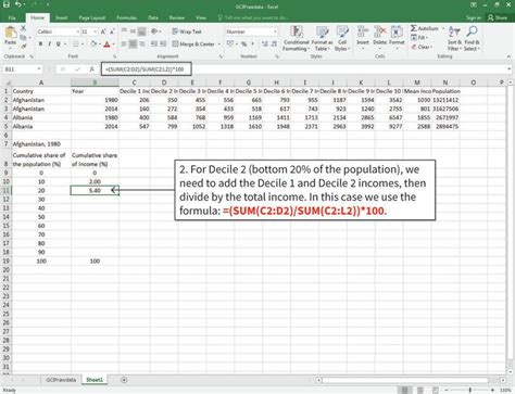 5 Measuring Inequality Lorenz Curves And Gini Coefficients Working In Excel Doing Economics