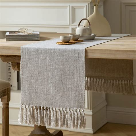 Amazon Zeemart Natural Table Runners Inches Long Burlap Linen