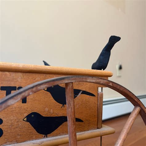 Farmhouse Blackbirds Decorative Wooden Wagon Dr Auctionninja