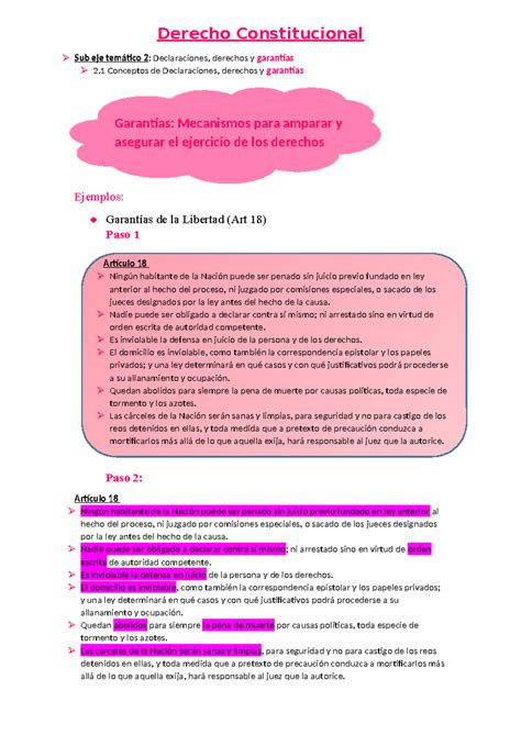 Garantias ¿qué Son Las Garantías Derecho Constitucional Sub Eje