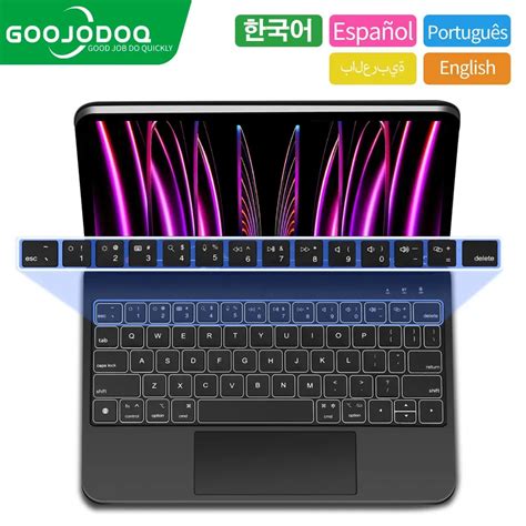 Keyboards Goojodoq Magic Keyboard For Ipad Pro Air Th