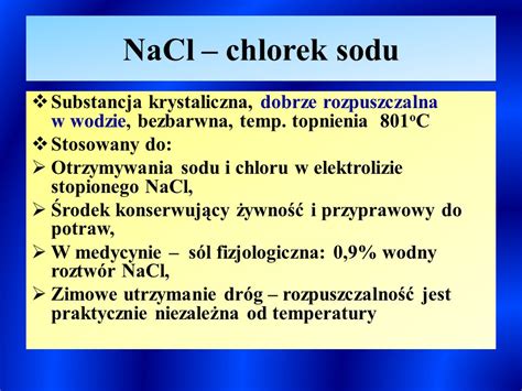 Właściwości wybranych soli i ich zastosowanie ppt pobierz