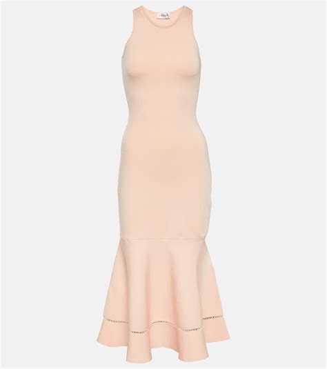 Flared Midi Dress In Pink Victoria Beckham Mytheresa