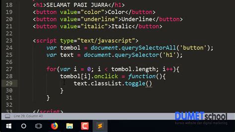 Dom Javascript Memanipulasi Element Dengan Classlist Toggle Youtube