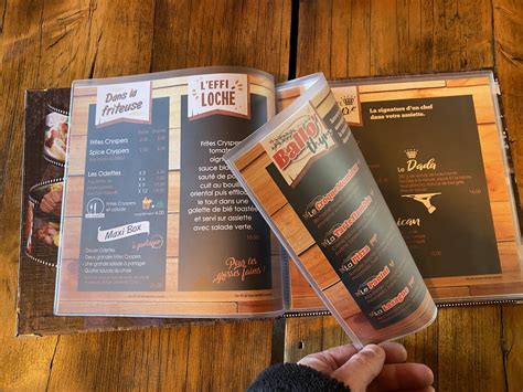 le point  cartes  menus de restaurant