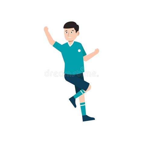 Soccer Football Sport Man Winner Player Character Vector Illustration