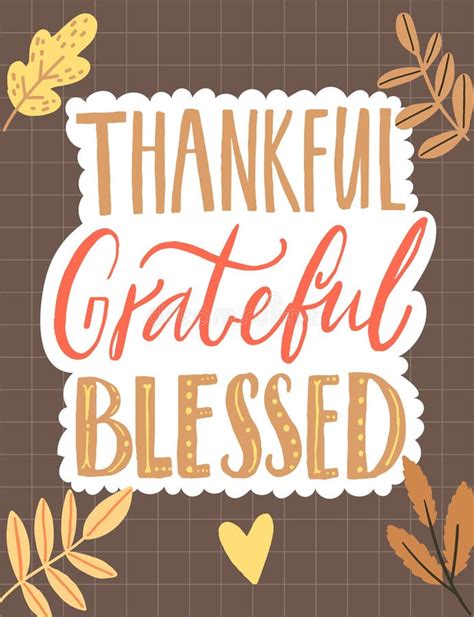 Thankful Grateful Blessed Thanksgiving Inspirational Quote Poster