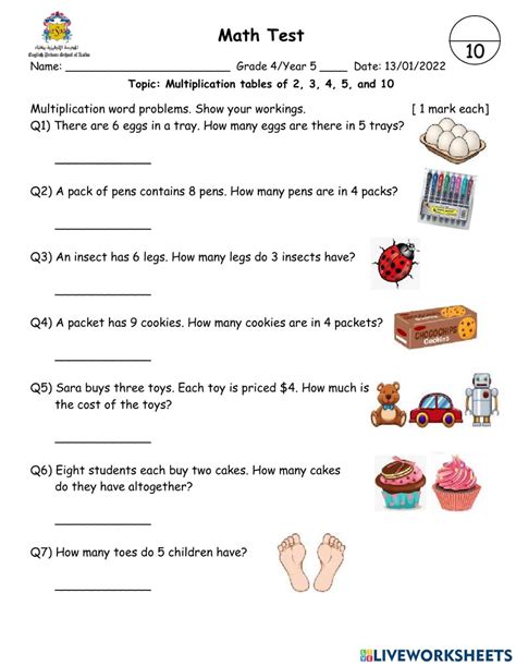 Multiplication Word Problems Worksheets - Printable Worksheets