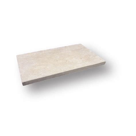 Ivory Travertine Edge Pool Coping Tumbled Marble Elegance Faber Cnk