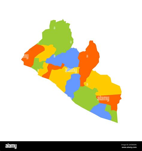 Liberia Politische Karte Der Verwaltungseinheiten Bezirke Leere