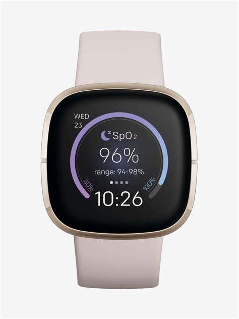 Fitbit Sense Advanced Health Smartwatch Lunar White Soft Gold Fitbit