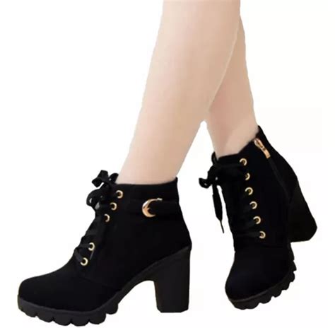 Bota Salto Grosso Pronta Entrega Ankle Boot Frete Gr Tis Parcelamento