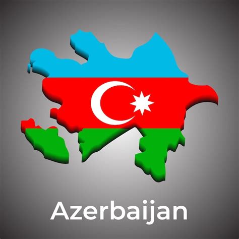 Ilustração Do Mapa 3d Do Azerbaijão Mapa Do Azerbaijão Com As Cores Da Bandeira Nacional Vetor