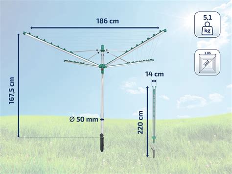 Leifheit Droogmolen Linomatic Incl Bodemhuls M Drooglengte