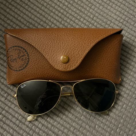 Ray Ban “cockpit” Sunglasses Gold Metal Unisex Depop