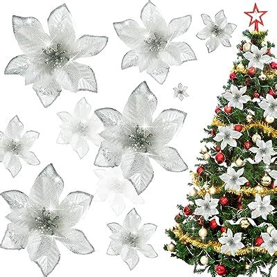 Amazon WILLBOND 36 Pcs 3 Size Christmas Poinsettia Christmas Tree