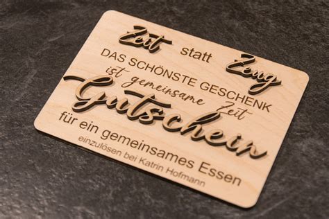 ZEIT Statt ZEUG Gutschein Personalisierbar Geschenk Etsy De