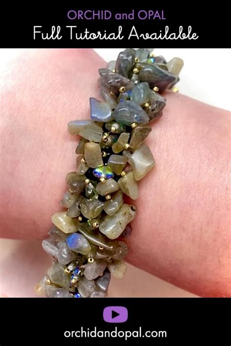 Diy Floral Gemstone Chip Hedge Beaded Bracelet Tutorial Artofit