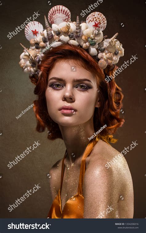 Close Vertical Portrait Beautiful European Girl Stock Photo 1334206016