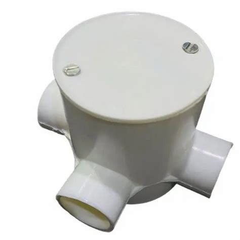 Round 3Way White PVC Deep Junction Box For Electrical Fittings 25 Mm