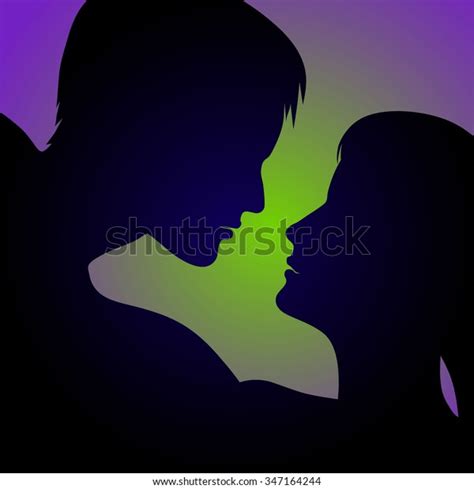 Romantic Couple Silhouette Lovers Woman Man Stock Vector Royalty Free 347164244 Shutterstock