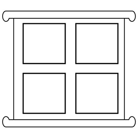 premium vector square window outline  house isolated  white