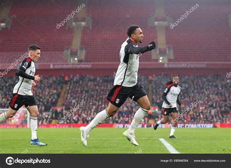 Kenny Tete Fulham Celebrates His Goal Make Premier League Match Stock