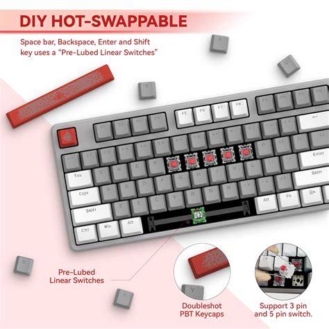 Mua Magic Refiner Ak Gaming Keyboard Rainbow Led Backlit Hot Swappable Linear Red Switch Pbt