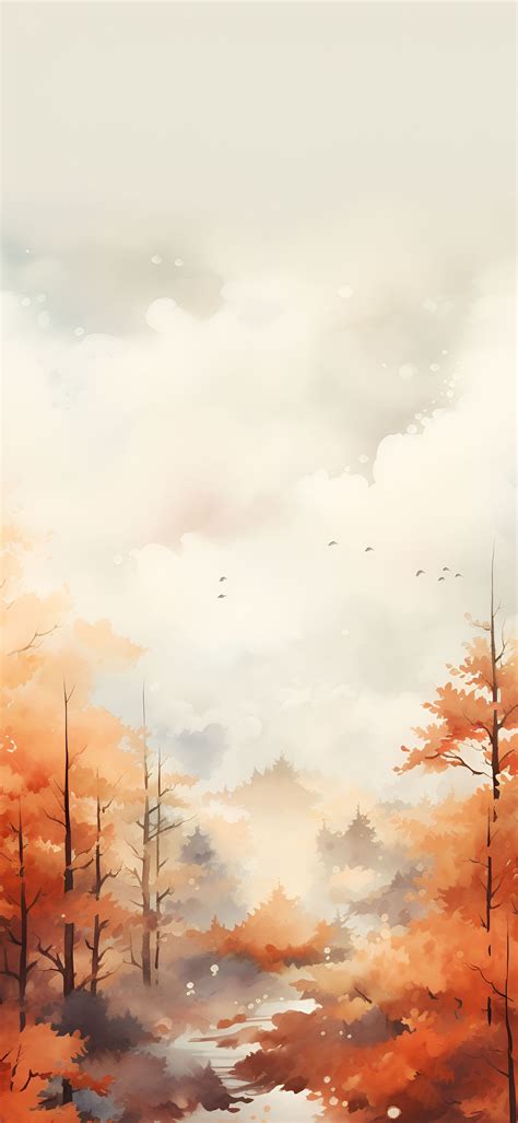 Aesthetic Fall Tree Watercolor Wallpaper Wallpaper By Sun Burst