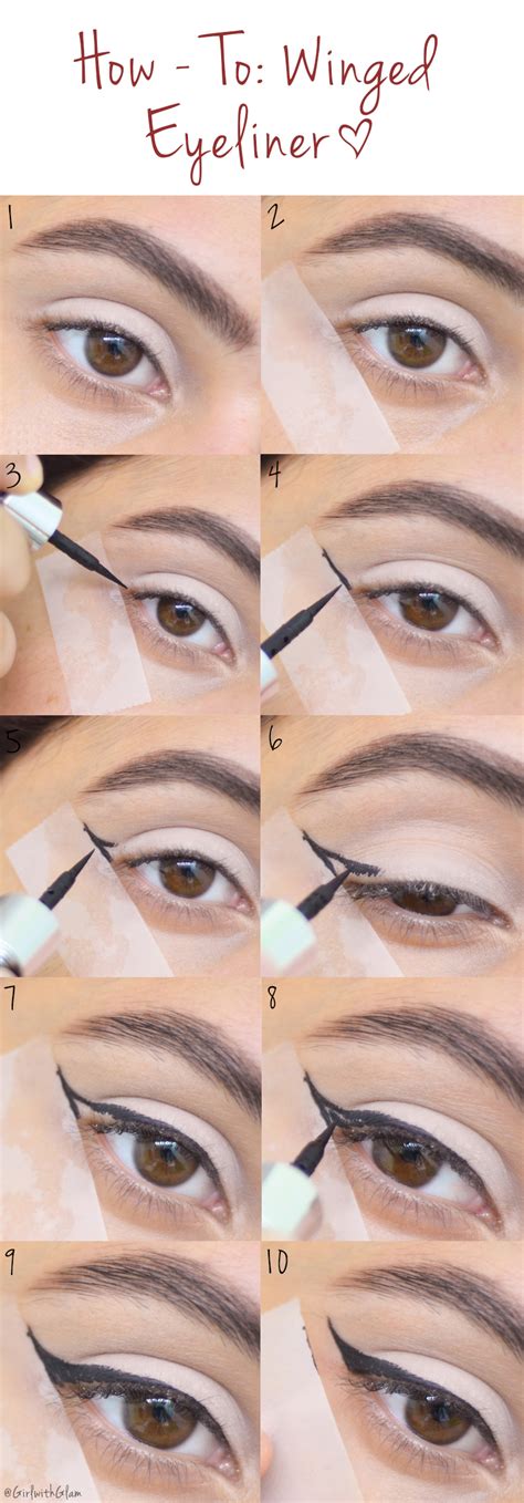 How To Winged Eyeliner [tape Method] Girl With Glam